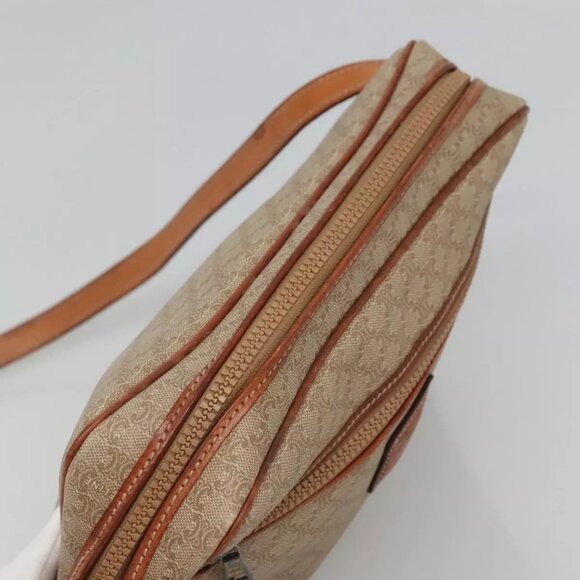 CELINE Macadam Canvas Shoulder Bag PVC Beige Gold Auth - Picture 9 of 16